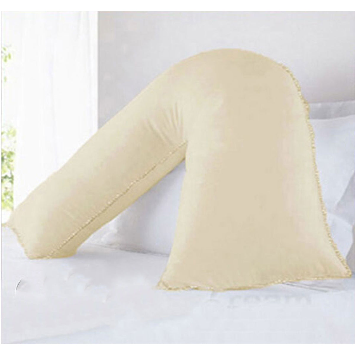 Pure Cotton 250TC Tri Pillowcase in Cream with piped edging, designed for comfort and style.