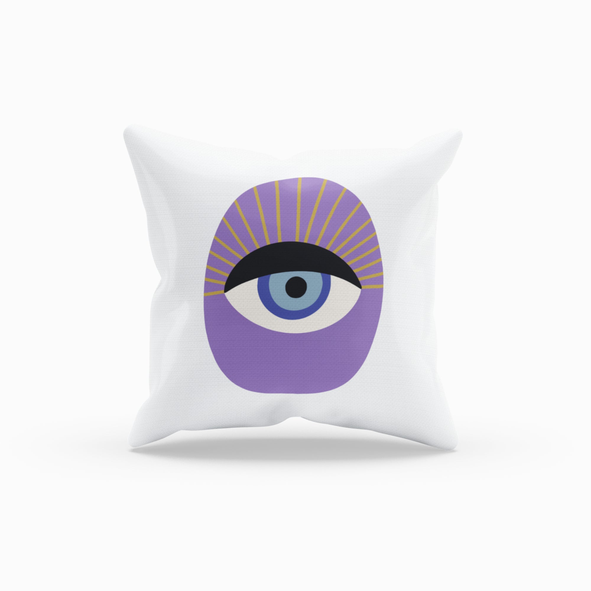 Purple Eye Pattern Cushion Cover featuring a vibrant design, suitable for living room decoration.