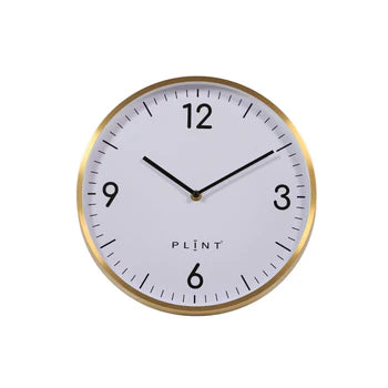 Elegant Quarter Wall Clock made of metal and glass, featuring a silent movement and a modern design, perfect for home or office decor.