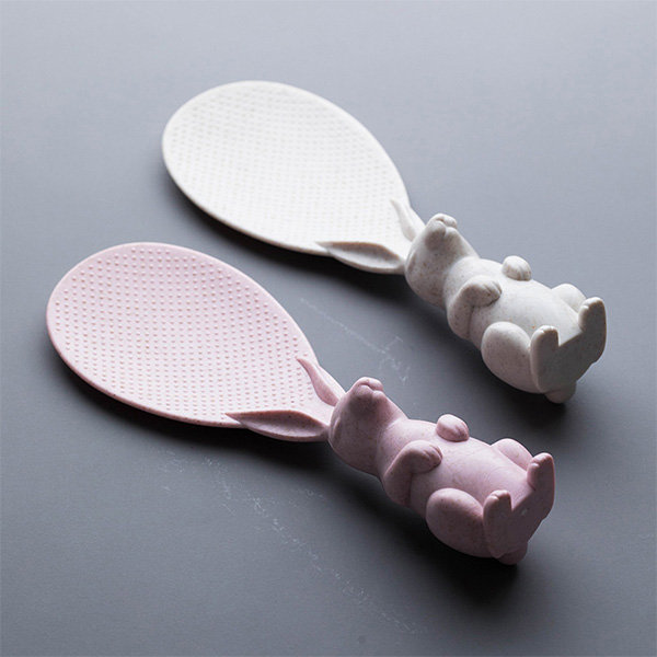 Bunny-shaped rice paddle utensils.