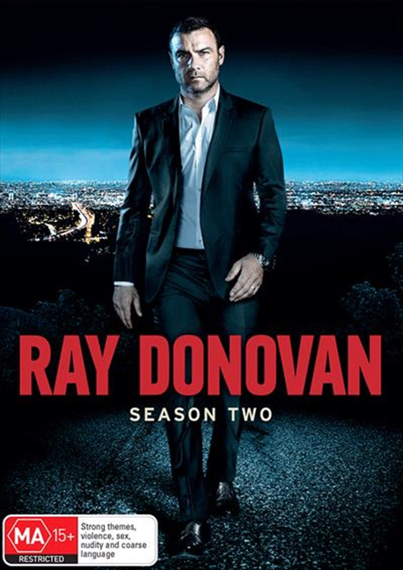 Ray Donovan - Season 2 DVD cover featuring the main character in a dramatic pose, showcasing the show's intense theme.