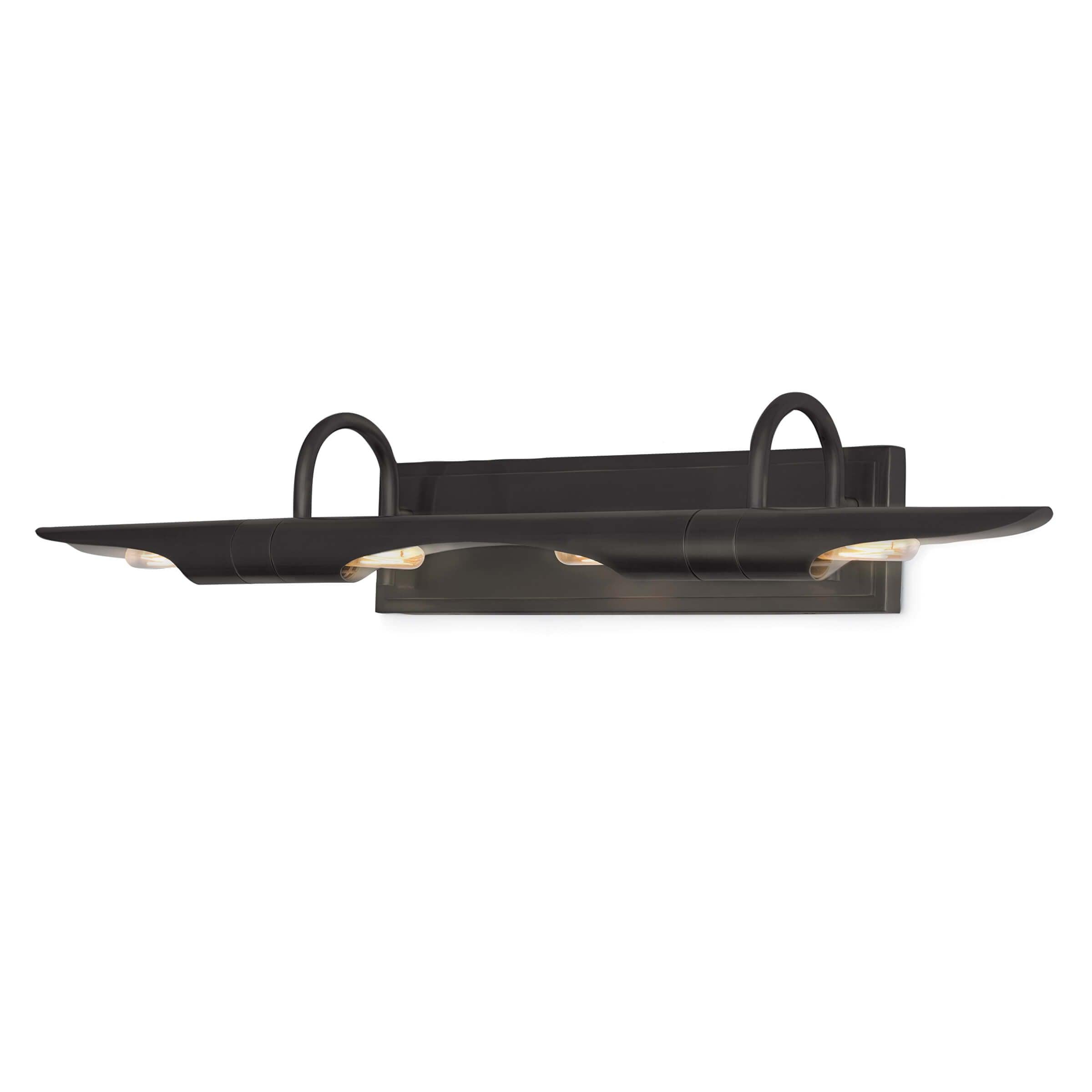 Large Redford Picture Light in oil rubbed bronze finish, designed to illuminate artwork with adjustable light source.