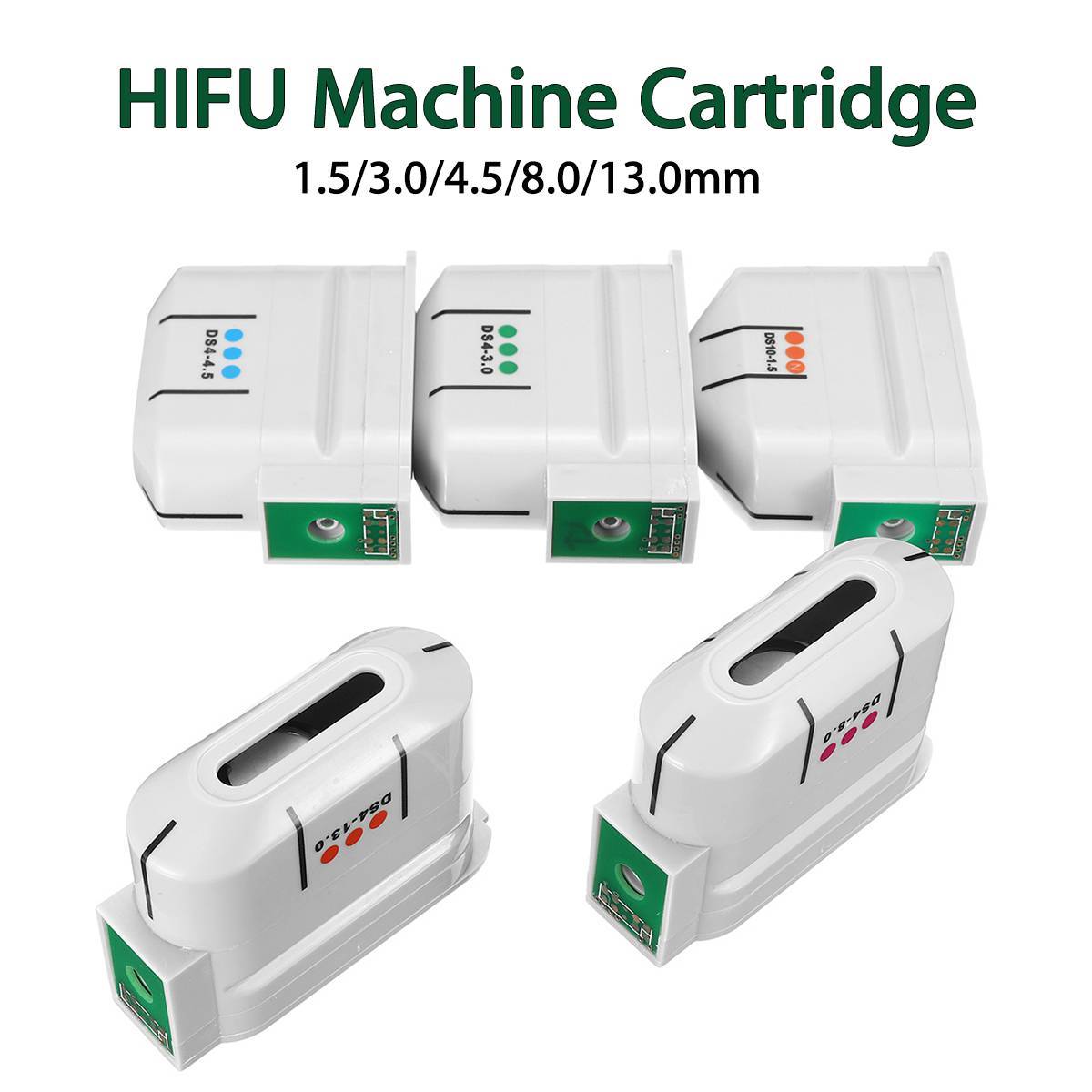 High Intensity Focused Ultrasound (HIFU) replacement cartridges for skin rejuvenation, featuring 10000 shots per cartridge.