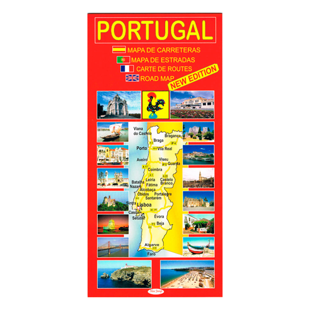 Detailed Roadmap of Portugal showcasing highways and roadways for navigation.