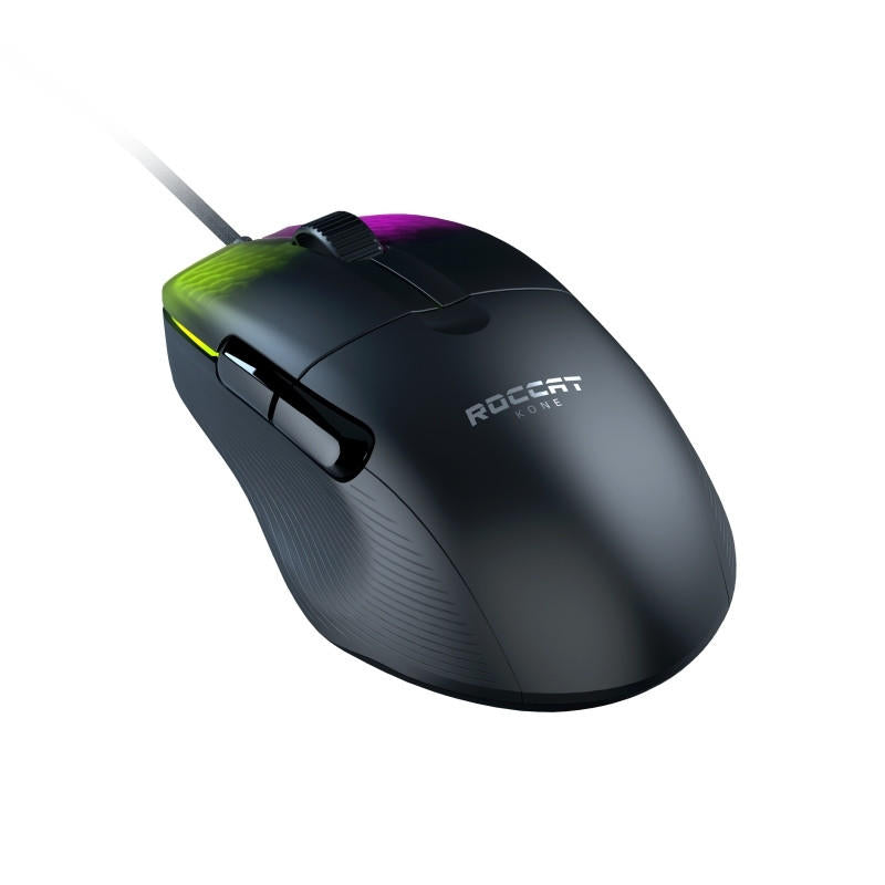 ROCCAT Kone Pro Mouse Black showcasing its sleek design, lightweight build, and advanced features for gamers.