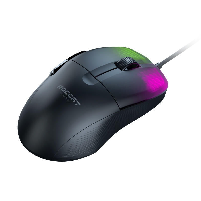 ROCCAT Kone Pro Mouse Black showcasing its sleek design, lightweight build, and advanced features for gamers.