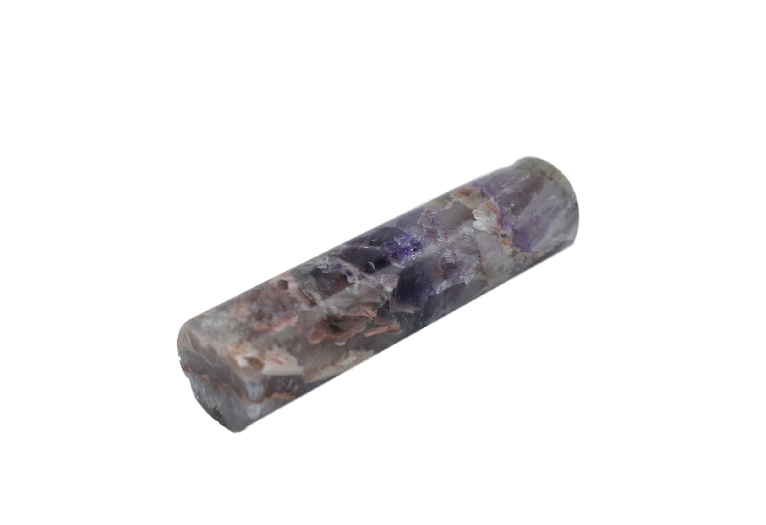 A collection of 4-inch gemstone rods made from amethyst, rose quartz, and clear quartz, showcasing their natural beauty and vibrant colors.