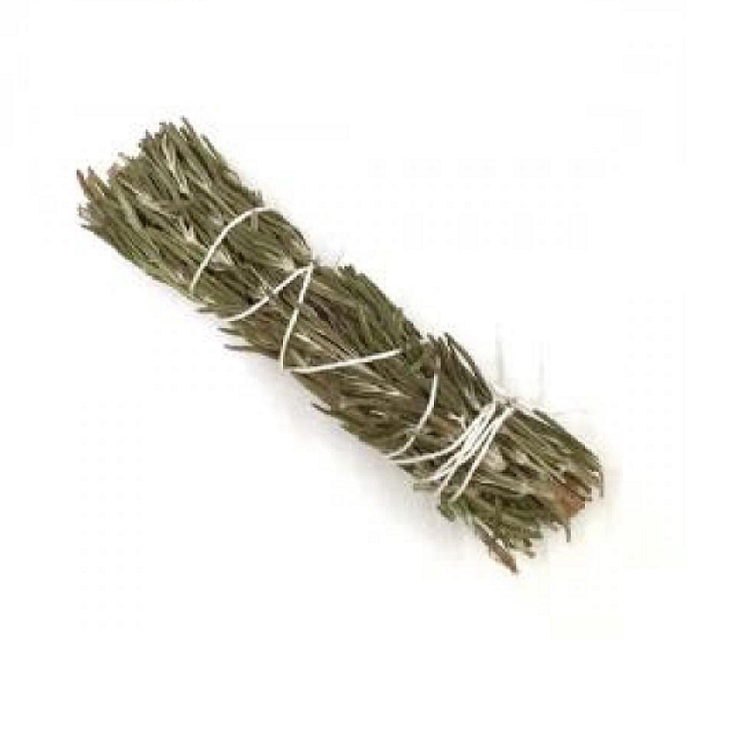 A bundle of 3-4 inch rosemary smudge sticks, showcasing fragrant evergreen leaves and natural twine binding.