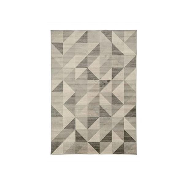 Geometric pattern grey area rug