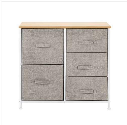 Wholesales Linen/Natural Dresser Organizer with five removable drawers, showcasing a stylish design suitable for various home settings.