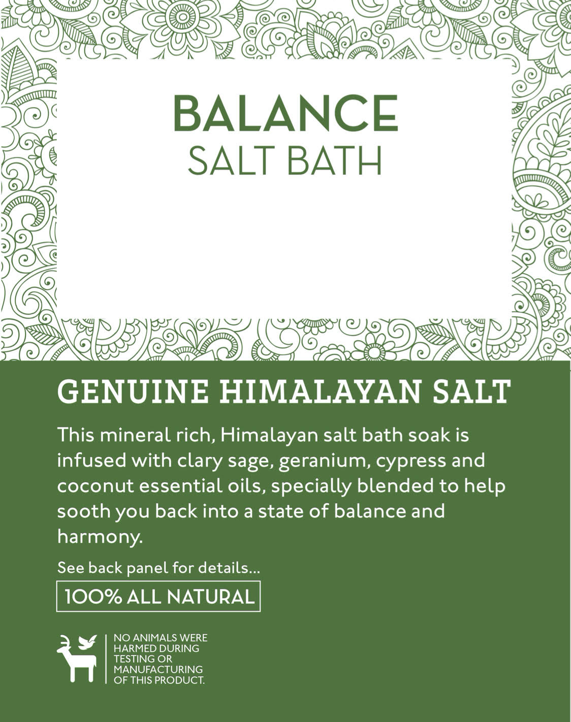 A 32 OZ package of Salt Skill Natural Himalayan Soaking Bath Salts, featuring a serene design with Himalayan mountains in the background, showcasing the product's natural essence.