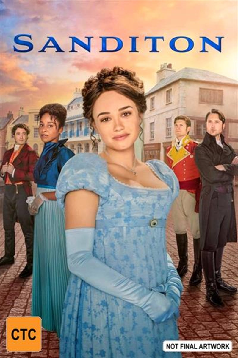 Sanditon - Season 3 DVD cover featuring main characters in a romantic period drama setting.