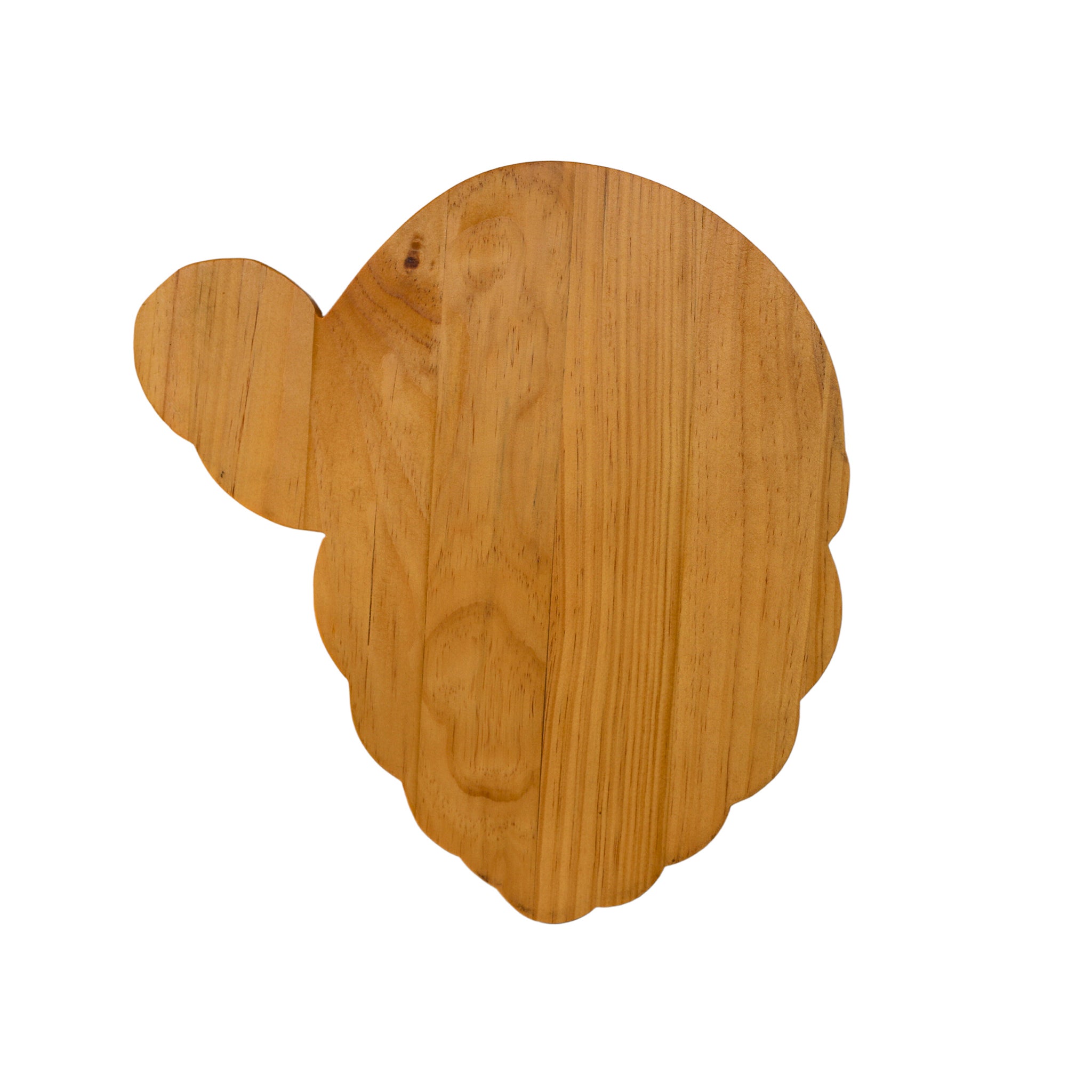 A festive Santa Wood Board shaped like Santa's face, measuring 15" x 14", perfect for holiday serving and decoration.