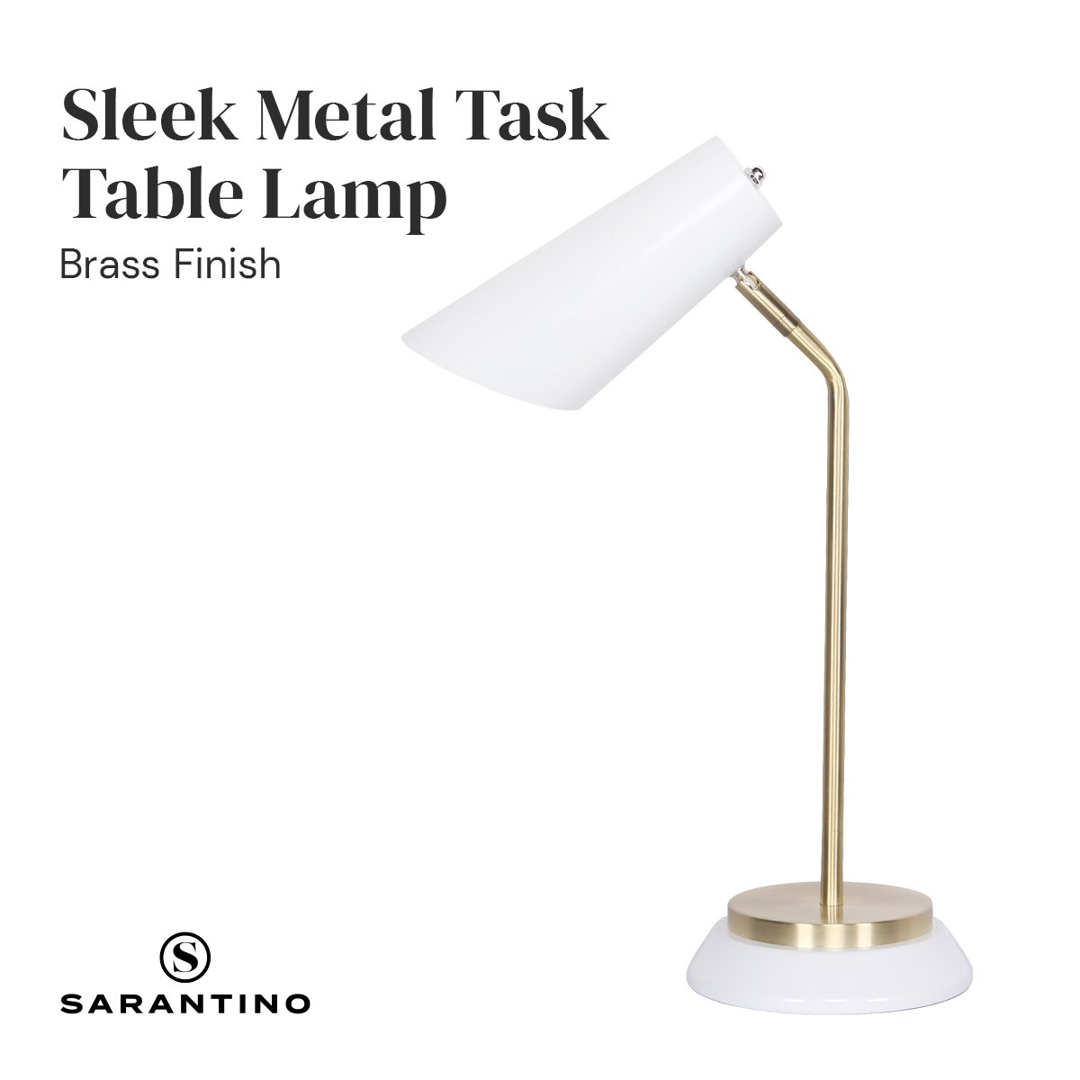 Sarantino Electric Reading Light Table Lamp with brass finish and unique laser-cut shade, perfect for modern and vintage decor.