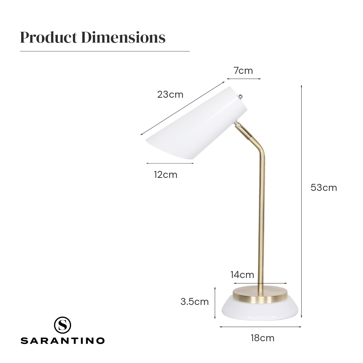 Sarantino Electric Reading Light Table Lamp with brass finish and unique laser-cut shade, perfect for modern and vintage decor.