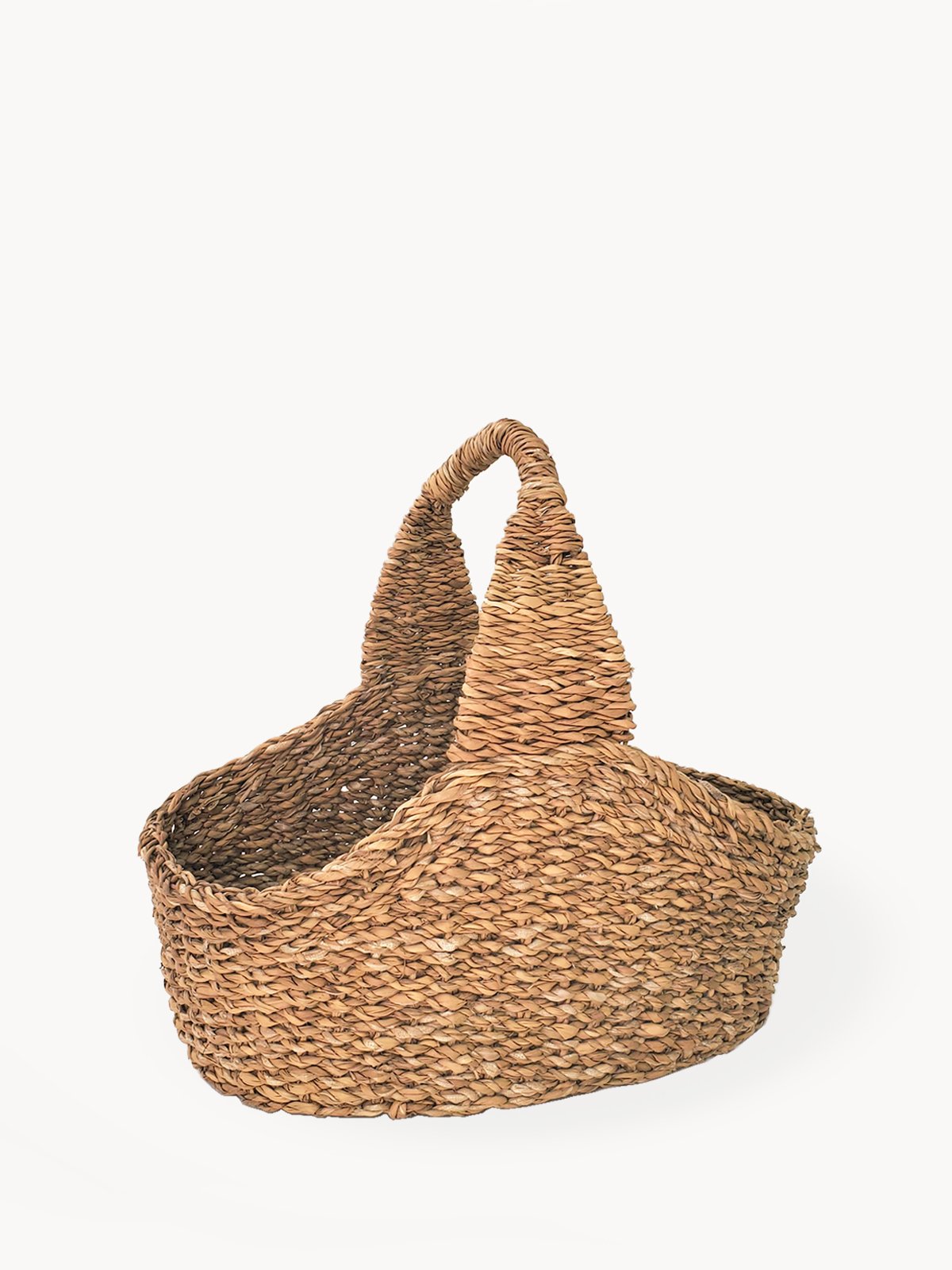 Savar Picnic Basket made from natural seagrass, showcasing its unique handcrafted design and spacious interior.