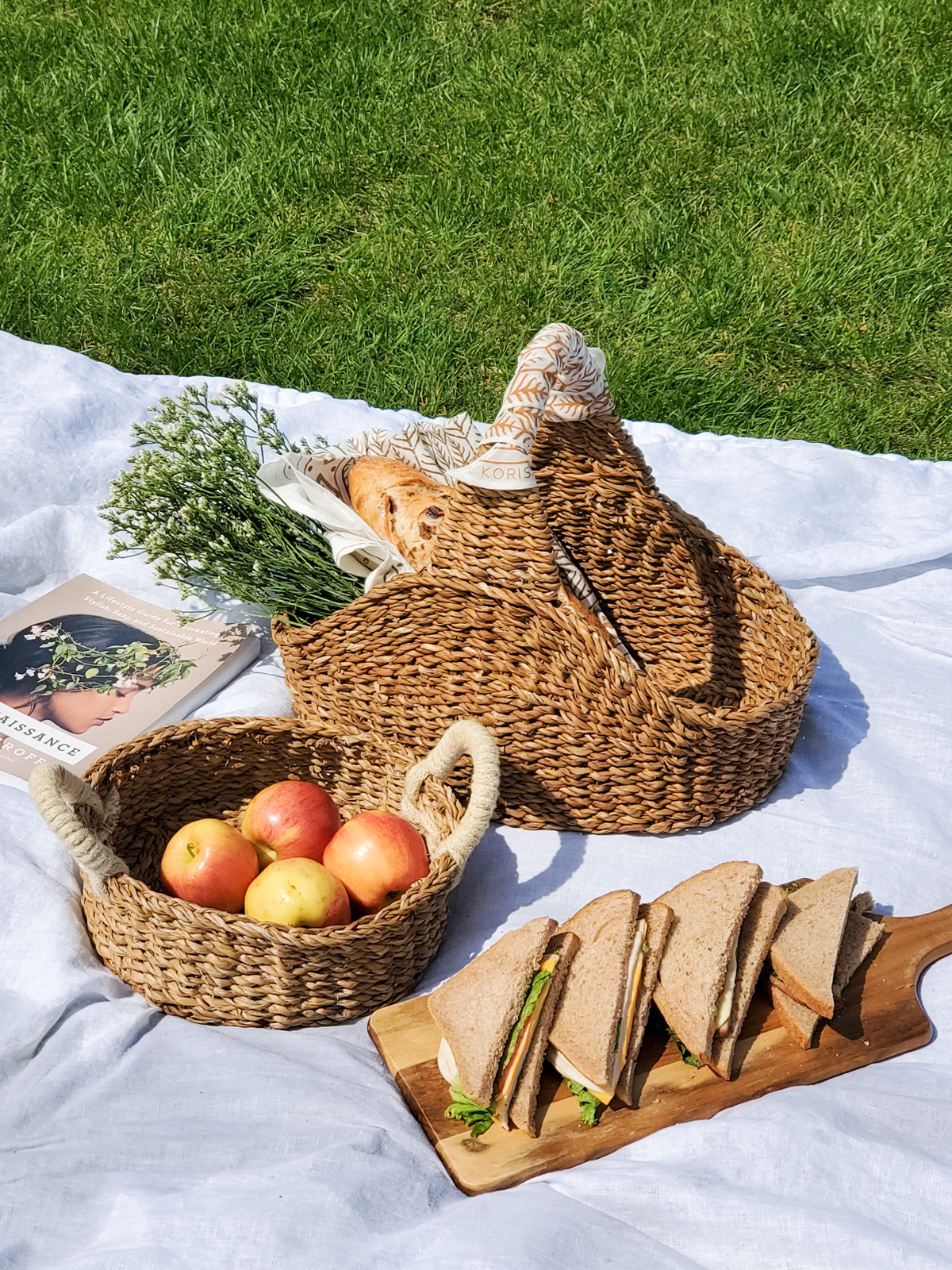 Savar Picnic Basket made from natural seagrass, showcasing its unique handcrafted design and spacious interior.