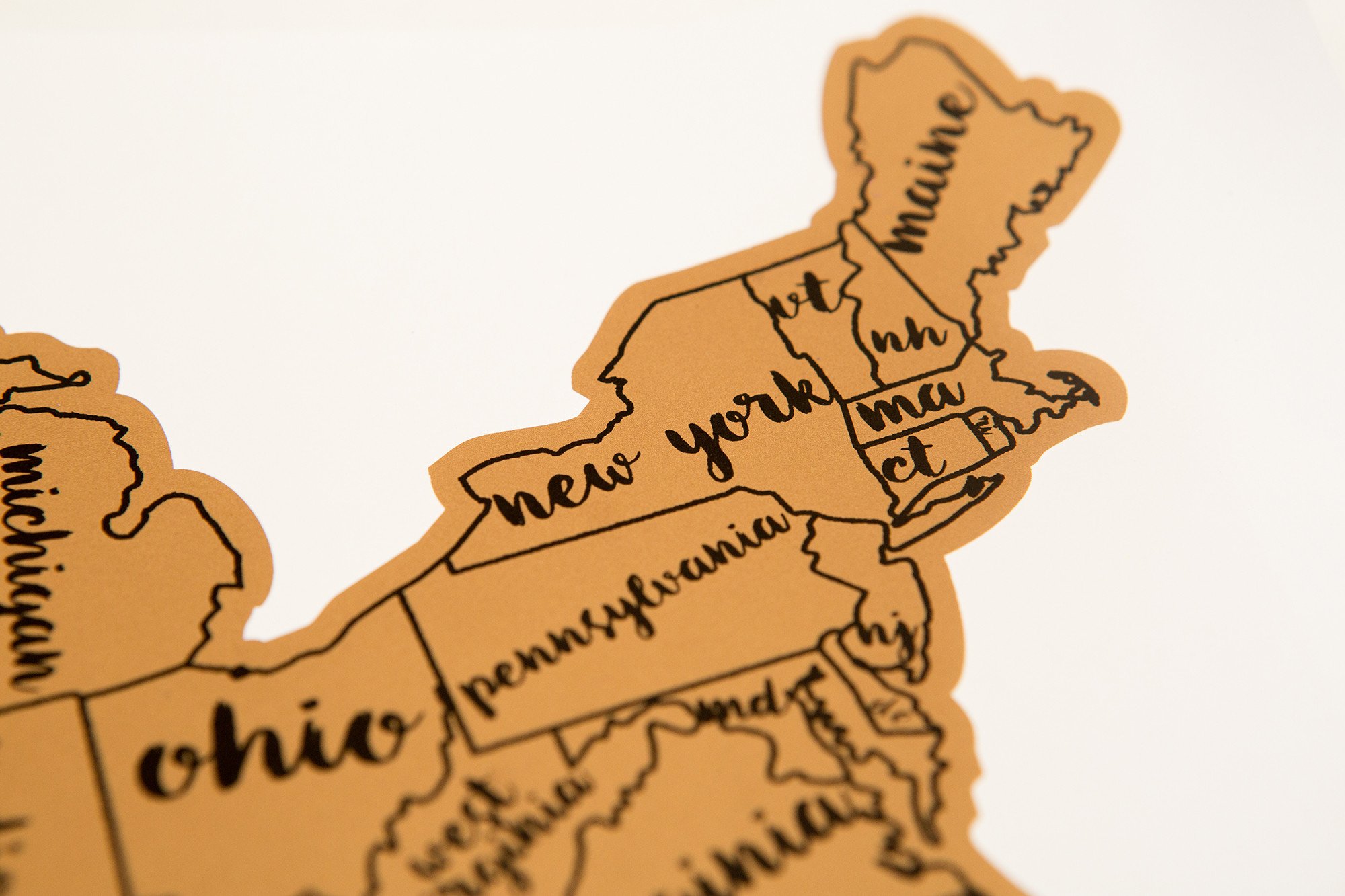 Scratch Your Travels® USA Map featuring vibrant watercolor states, perfect for tracking travels.