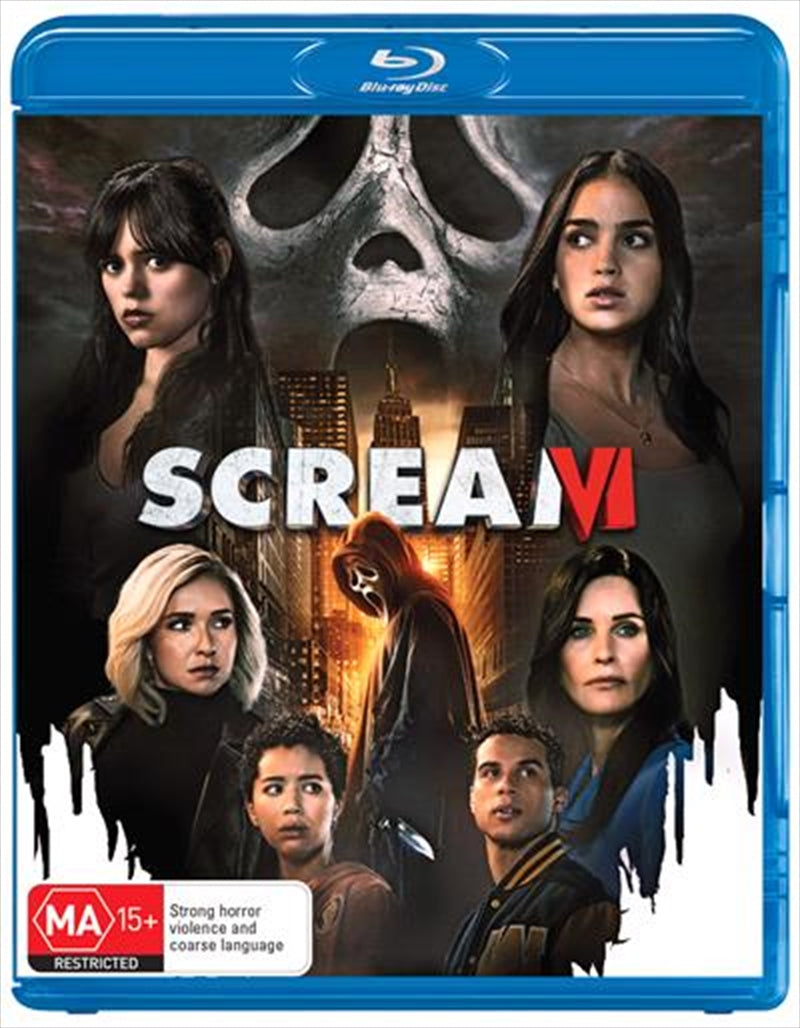 Scream VI Blu-ray cover featuring iconic Ghostface mask and New York City skyline.