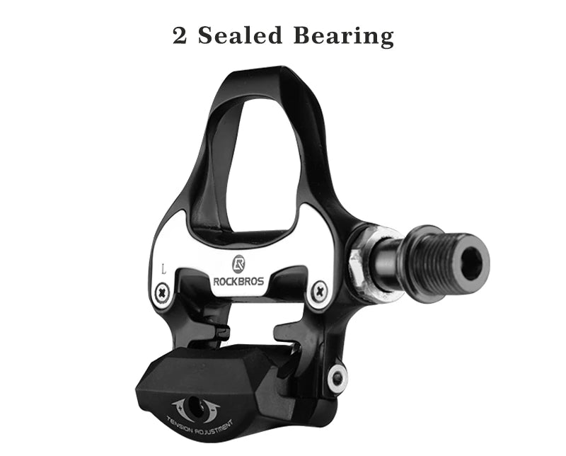 LOOK KEO Self Lock Clip In Bike Pedals with Shimano SPD-SL Cleat, showcasing aluminum alloy body and sealed bearings.