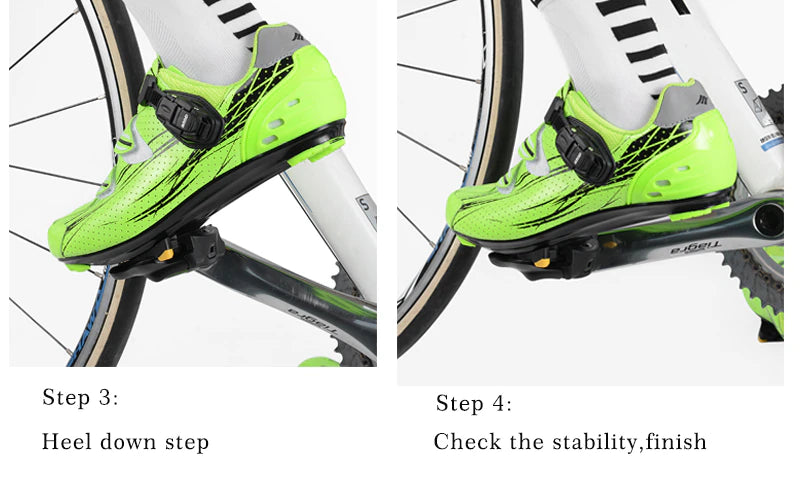 LOOK KEO Self Lock Clip In Bike Pedals with Shimano SPD-SL Cleat, showcasing aluminum alloy body and sealed bearings.