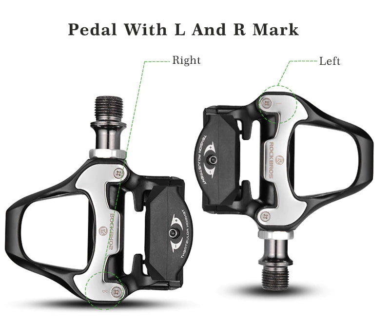 LOOK KEO Self Lock Clip In Bike Pedals with Shimano SPD-SL Cleat, showcasing aluminum alloy body and sealed bearings.