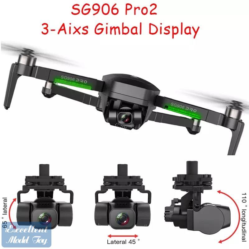 SG906 PRO2 Drone with 3-axis gimbal and 4K camera, showcasing its sleek design and advanced features.