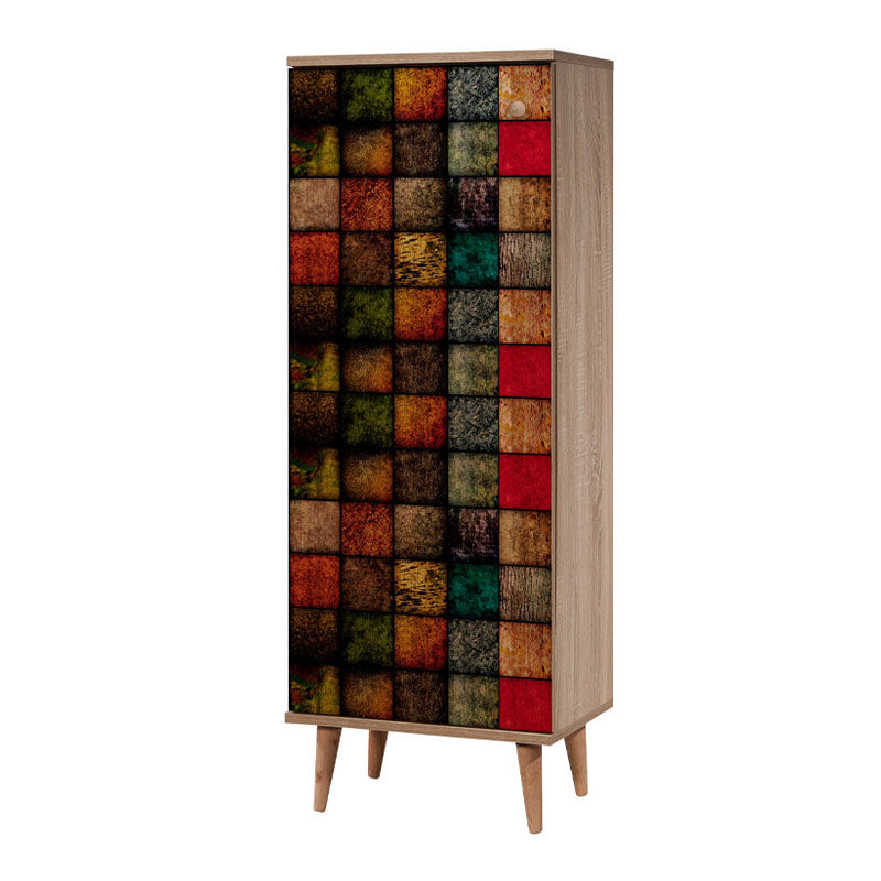 Shoe Cabinet PARIS multi in multicolor design, featuring 8 storage spaces and wooden legs, perfect for modern interiors.