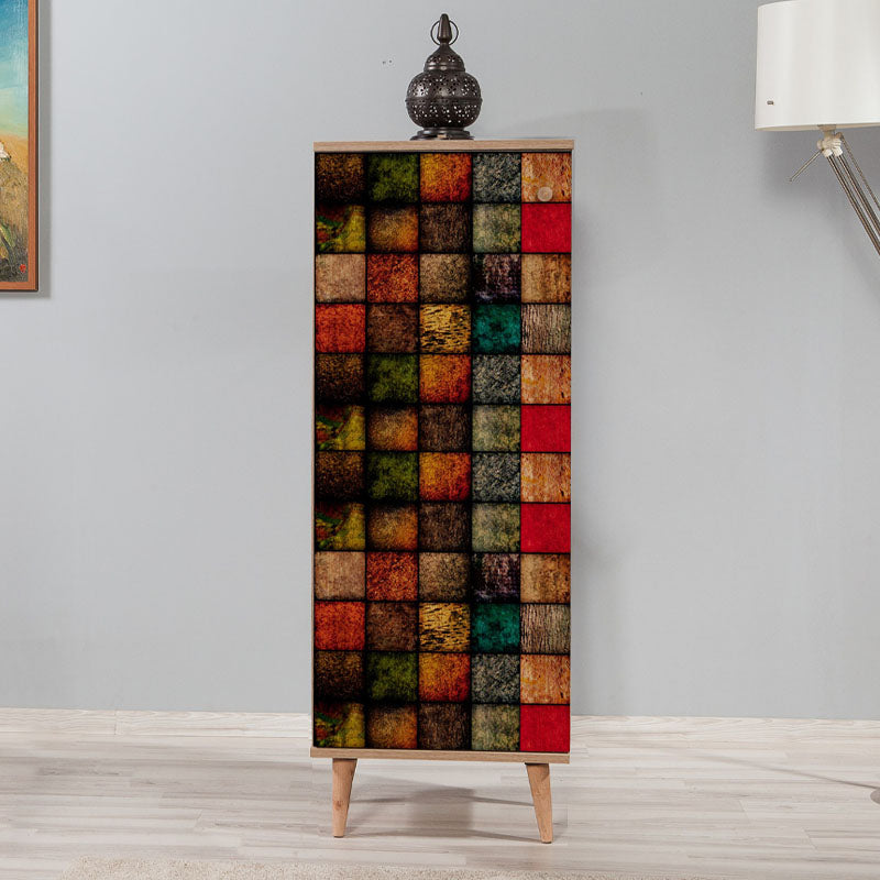 Shoe Cabinet PARIS multi in multicolor design, featuring 8 storage spaces and wooden legs, perfect for modern interiors.