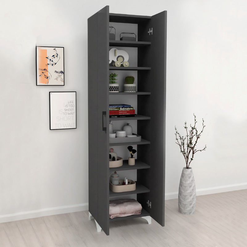 CARLEN Shoe Rack in anthracite color with 8 shelves, measuring 49x32x178 cm, designed for versatile home storage.