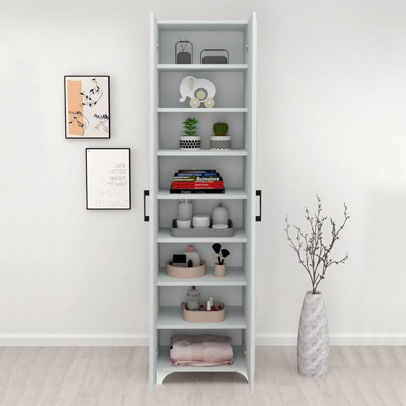 Shoe Rack CARLEN in white, featuring 8 shelves and a modern design, perfect for organizing shoes and other items in various rooms.