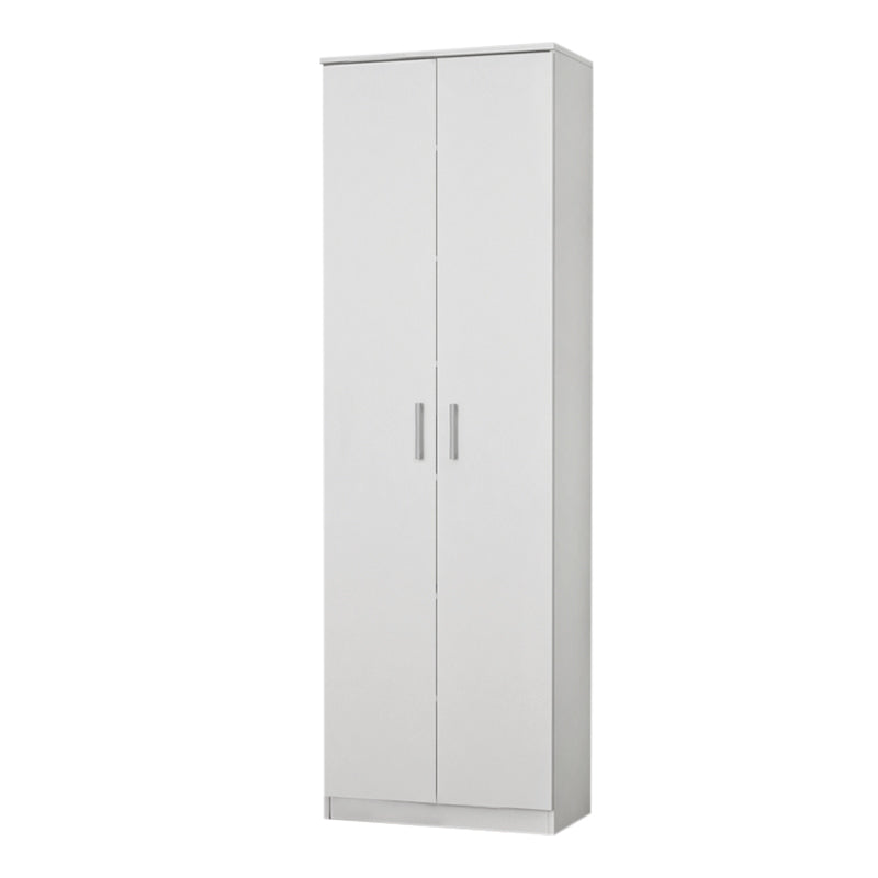 Shoe Rack IBIZA in white, holding 21 pairs of shoes, showcasing its double-sided design and sleek melamine finish.