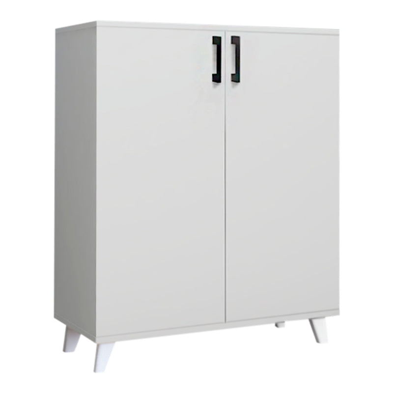 Shoe Rack ICELAND in white, featuring four shelves and reinforced polypropylene legs, ideal for home and business use.