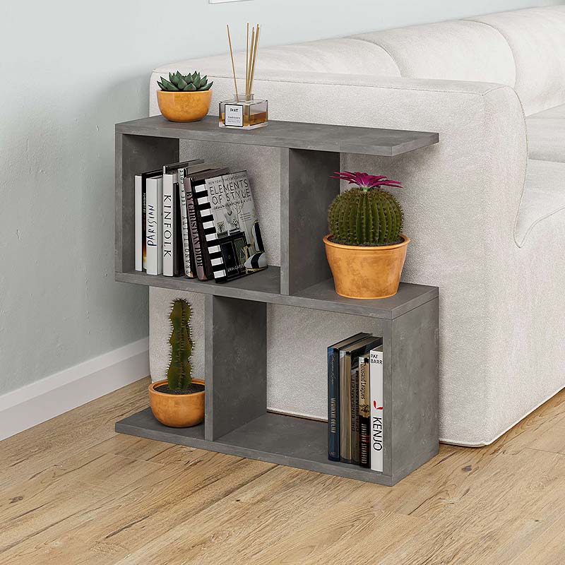 GIORGIO Retro Grey Side Table, 60x20x60cm, made of durable melamine with a sleek grey finish, ideal for home or office use.