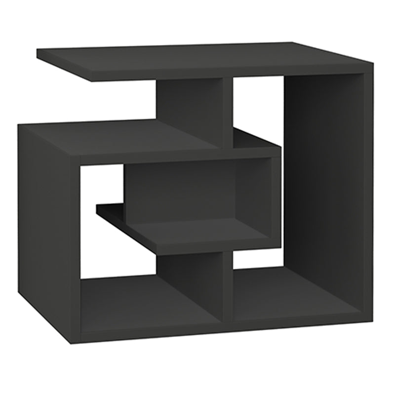 GRENOBLE Anthracite Side Table, 54x40x45cm, made of durable melamine with a modern design.