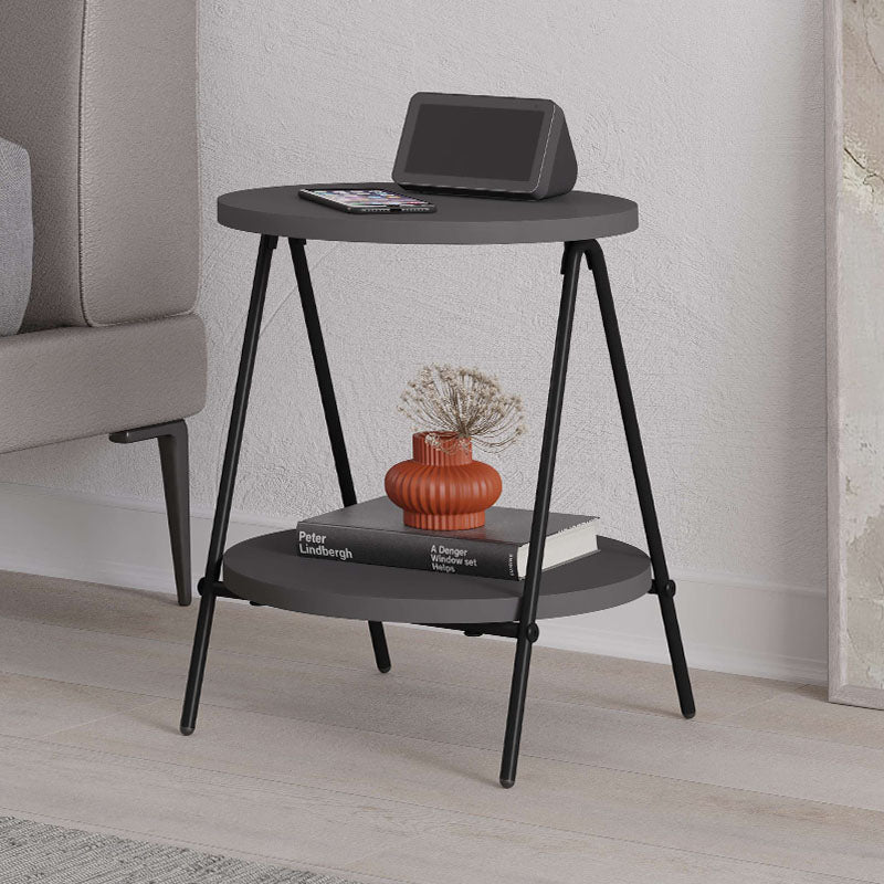 Side Table PARIS in anthracite color, featuring a sleek melamine surface and sturdy metal construction, perfect for modern interiors.