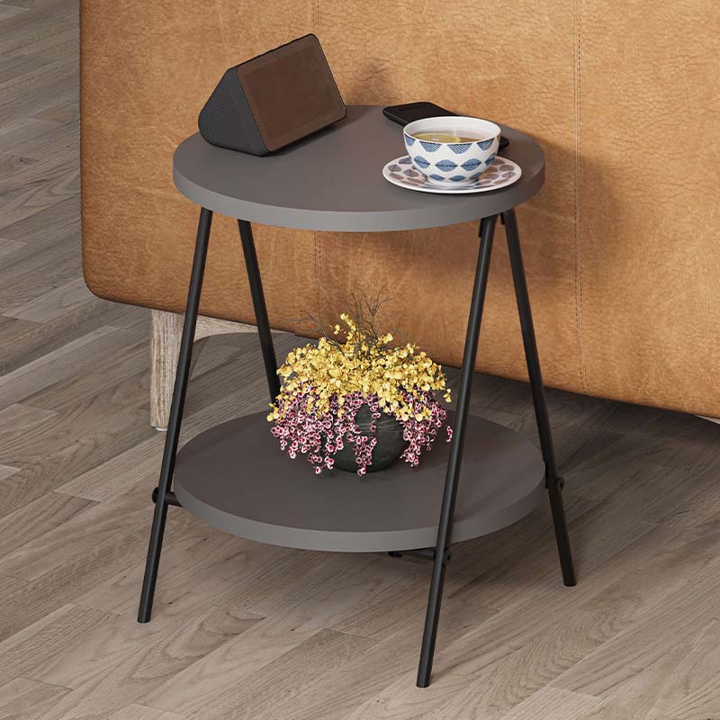 Side Table PARIS in anthracite color, featuring a sleek melamine surface and sturdy metal construction, perfect for modern interiors.