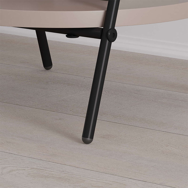 Elegant mocha side table PARIS with melamine finish, featuring a compact design and sturdy metal frame.