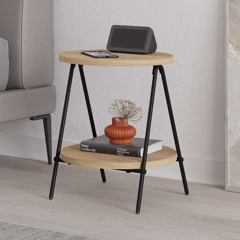 Elegant Side Table PARIS in oak melamine finish, featuring a compact design suitable for various settings.