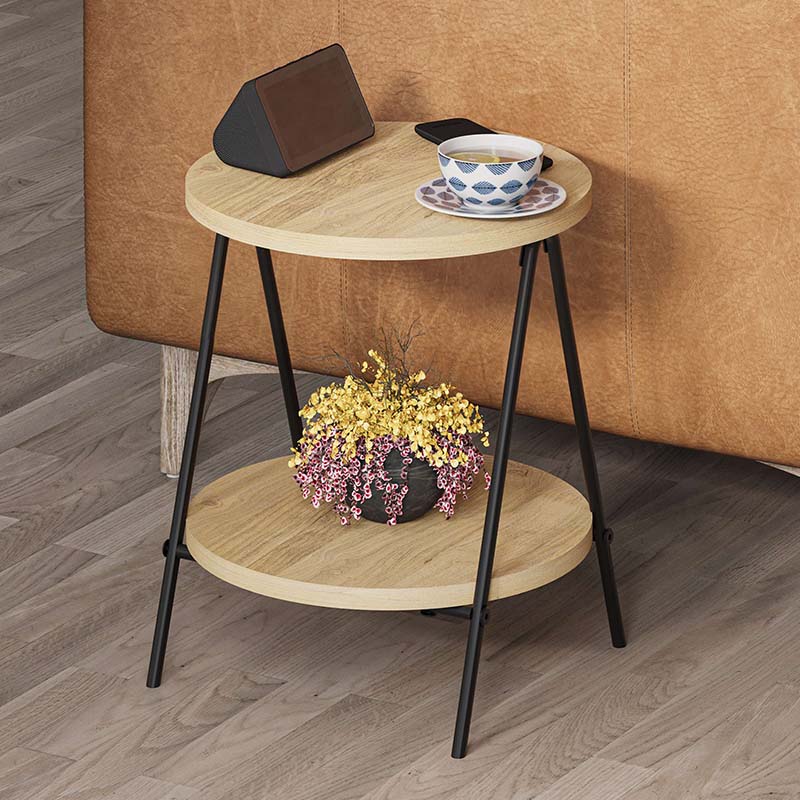 Elegant Side Table PARIS in oak melamine finish, featuring a compact design suitable for various settings.