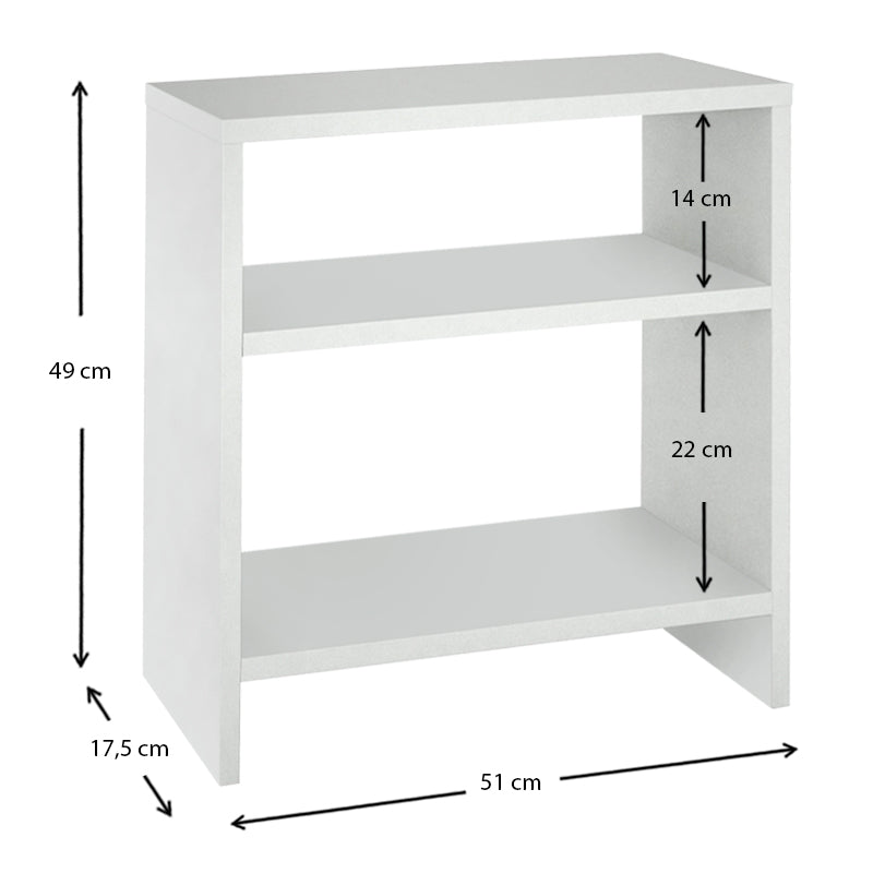 Side Table SILVANA in white, featuring a sleek melamine finish and compact dimensions, perfect for any room.