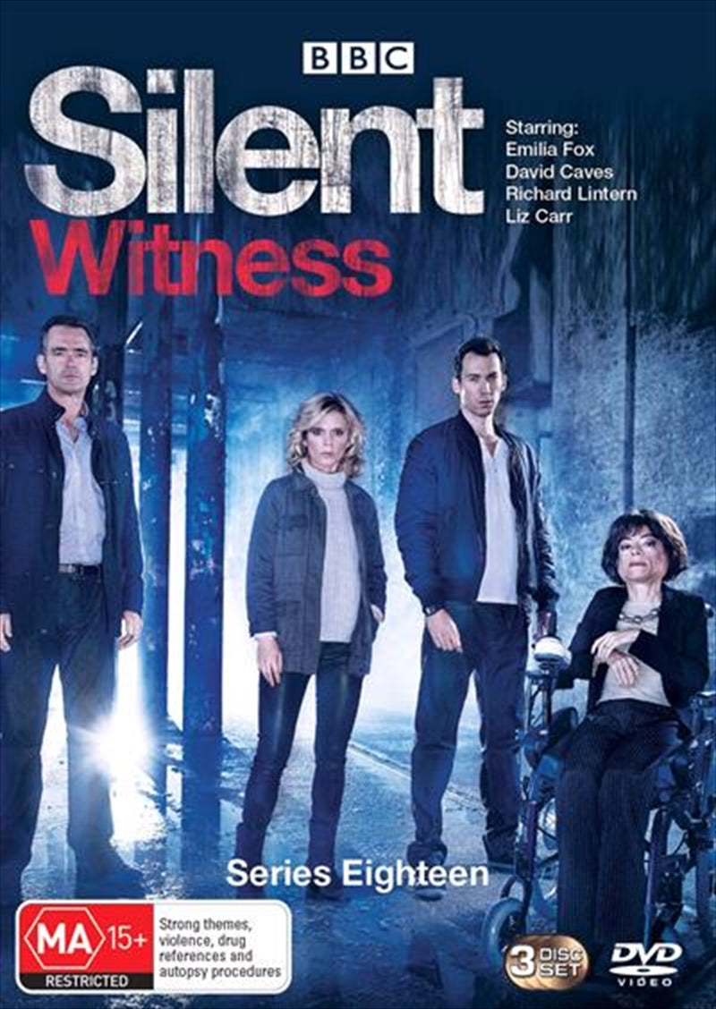 Silent Witness - Series 18 DVD cover featuring the main characters, showcasing the gripping forensic drama.