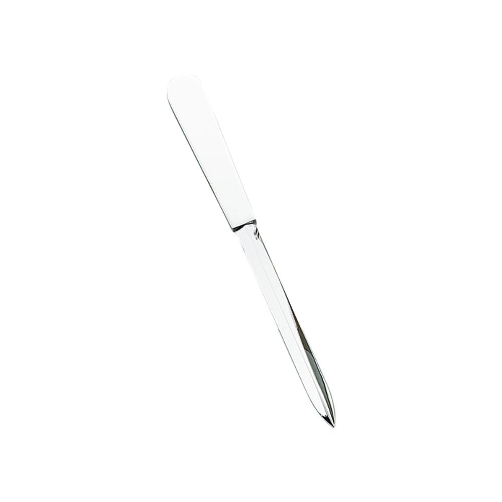 Elegant Silhouette Style Letter Opener with sleek handle and shiny nickel plated finish, perfect for personalizing gifts.