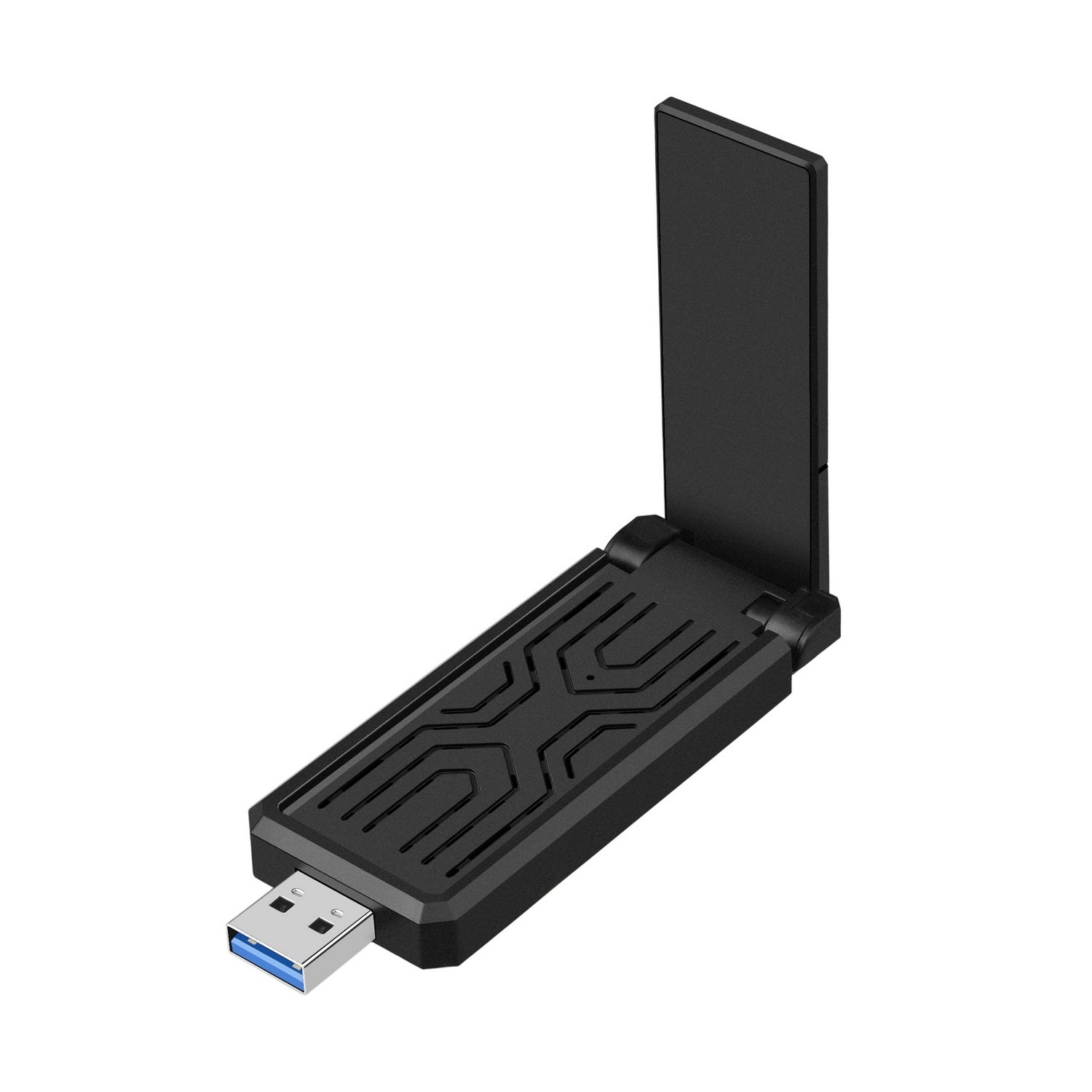 Simplecom NW812 AX1800 Dual Band WiFi 6 USB Adapter with a foldable antenna, designed for high-speed internet connectivity.