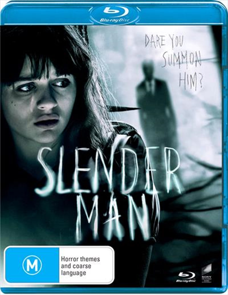 Cover of Slender Man Blu-ray featuring eerie artwork and the title prominently displayed.