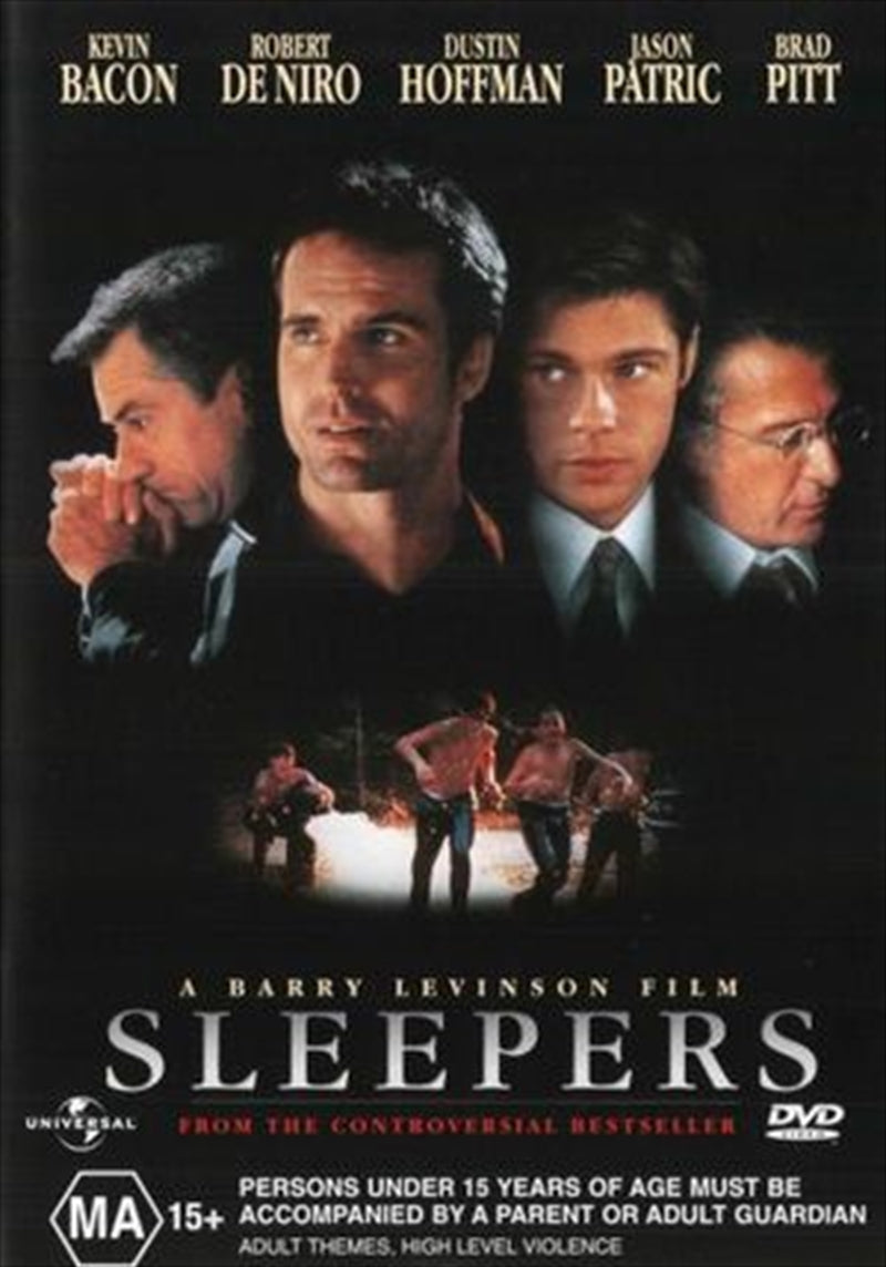 Sleepers DVD cover featuring the main cast and dramatic imagery.