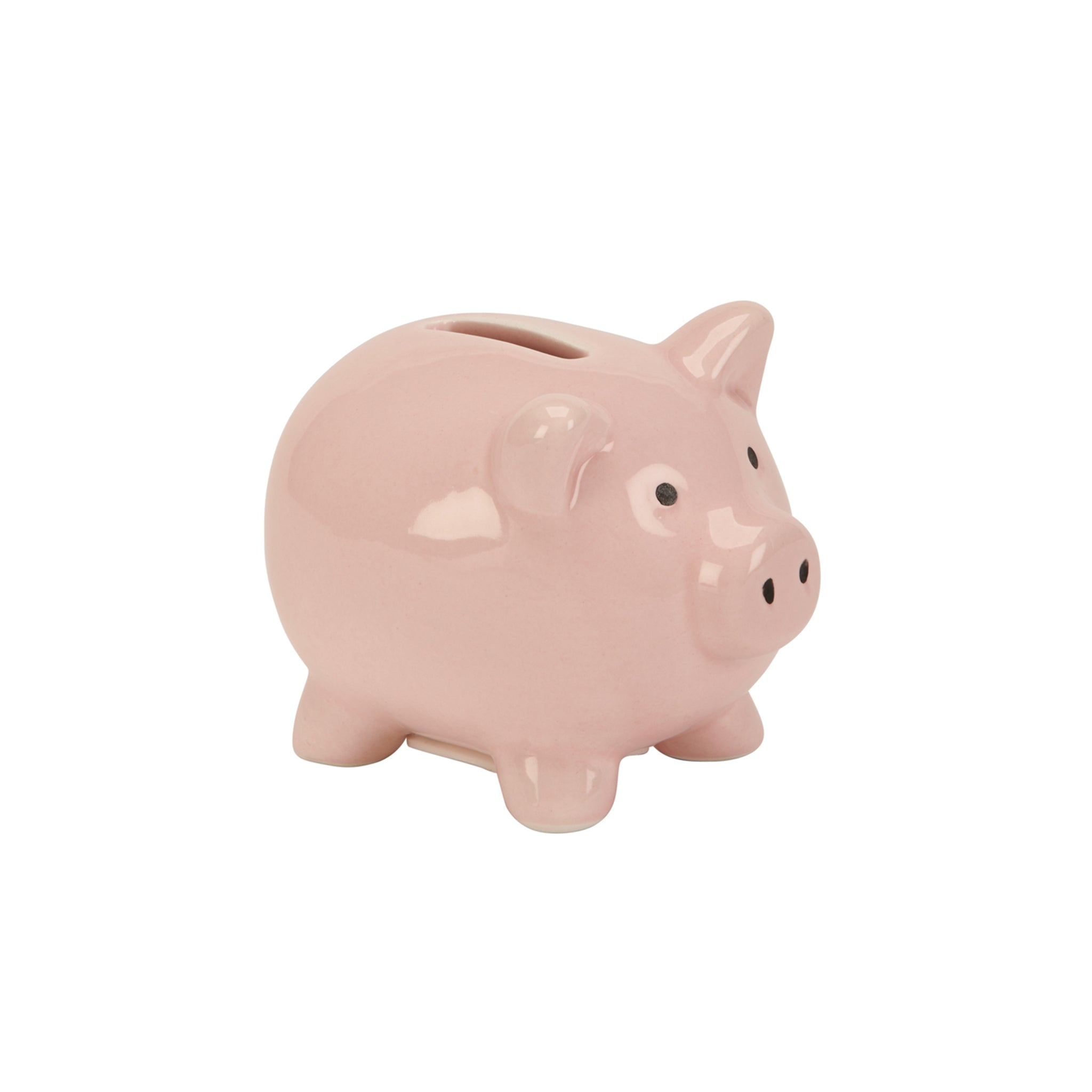 Small Pink Ceramic Pig Bank, a charming piggy design in light pink color, perfect for saving coins and enhancing home decor.