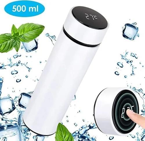 Smart thermos cup 500ml with LED temperature display, showcasing its sleek design and durable stainless steel material.