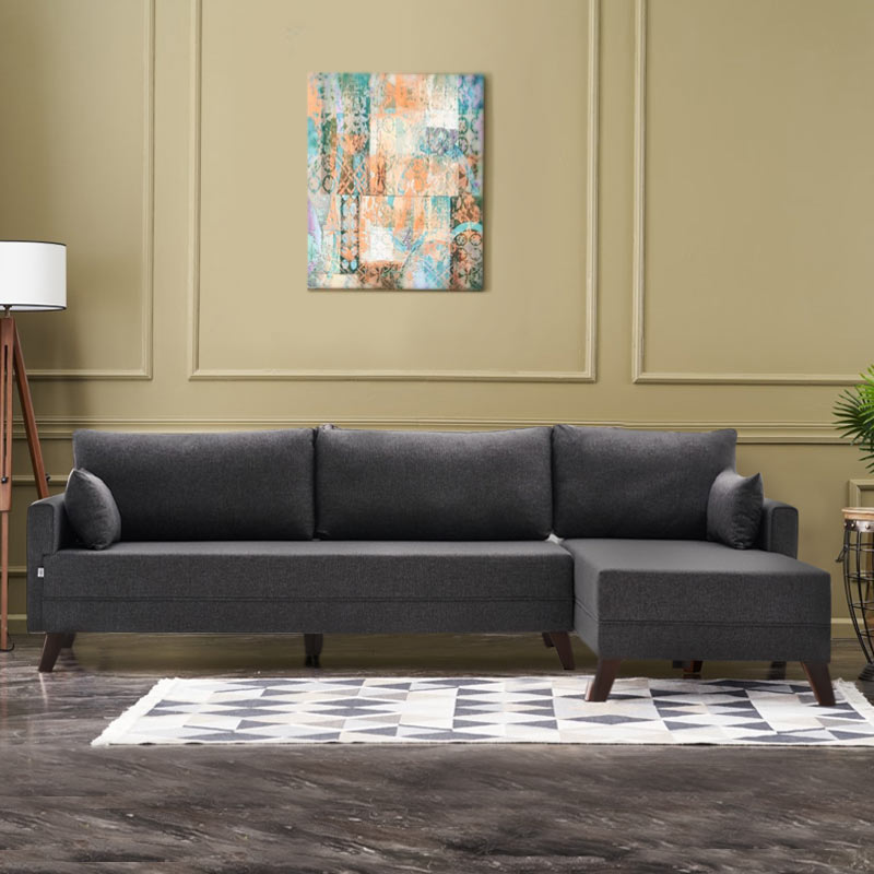 MOLDAU right corner sofa in anthracite color, featuring a modern design and spacious seating.