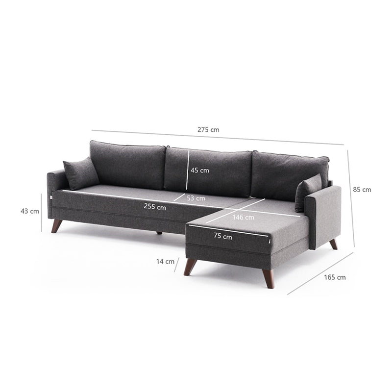 MOLDAU right corner sofa in anthracite color, featuring a modern design and spacious seating.